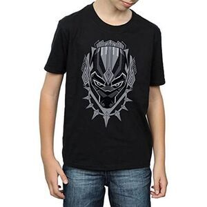 Black Panther Boys Head Cotton T-Shirt / Black